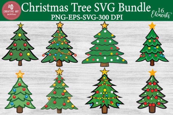 16 Christmas Tree SVG Bundle: Premium Graphics for Crafts