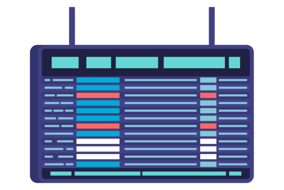 Airport Information Board Icon. Color De