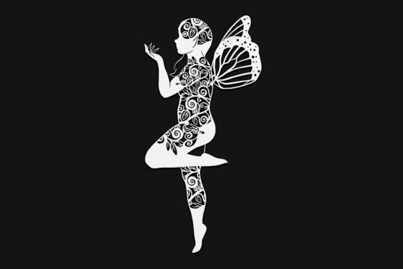 Butterfly Fairy Mandala Drawing 51 Graphics and Illustrations