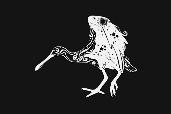 Celestial Spoonbill Drawing 120: A Graphic Design Asset Review for Graphics and Illustrations