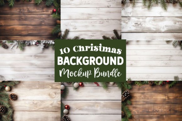 Christmas Background Mockup Bundle for Graphics and Backgrounds