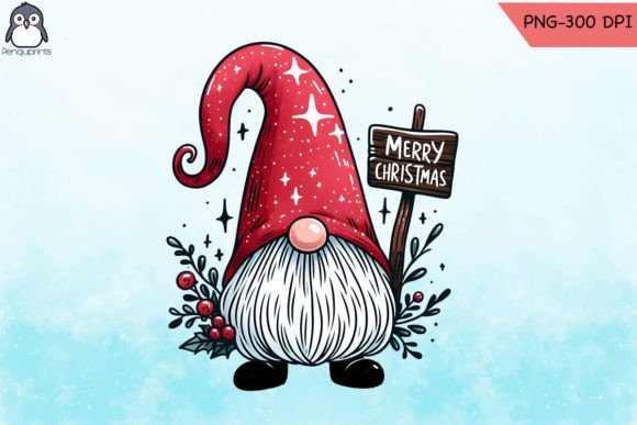Christmas Gnome PNG Hello Winter Graphics for Crafts