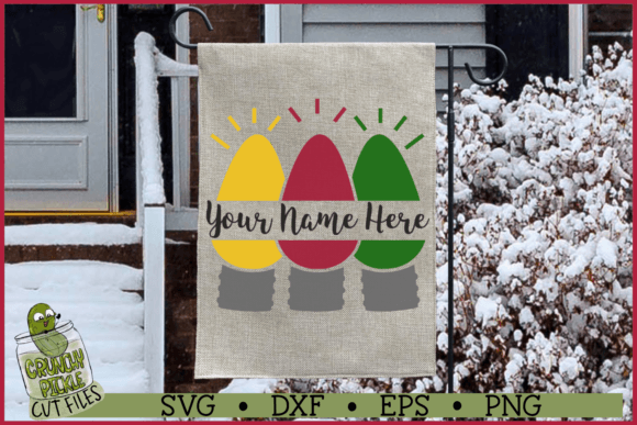 Christmas Lights Monogram Frame 5 SVG Graphics
