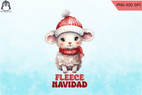 Cute Lamb Fleece Navidad Design Graphics and Crafts