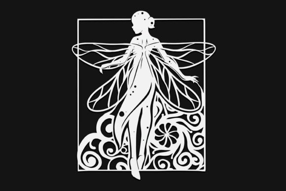 Fairy in Frame Mandala Drawing 35 Graphics and Illustrations Review