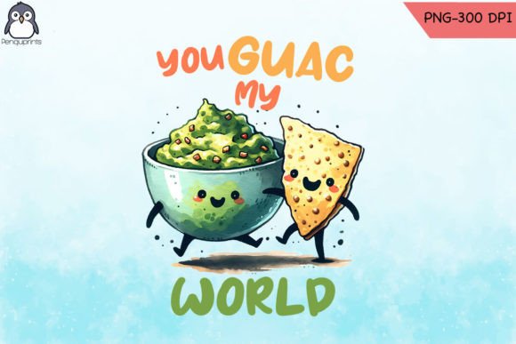 GUAC My World Avocado Pun PNG for Graphics and Crafts