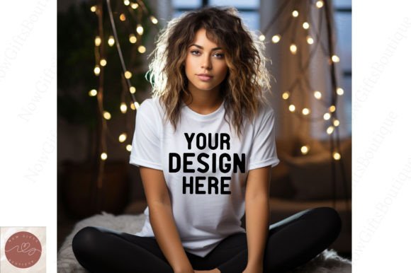 Happy New Year Woman Mockup 13 Graphics Christmas Amp