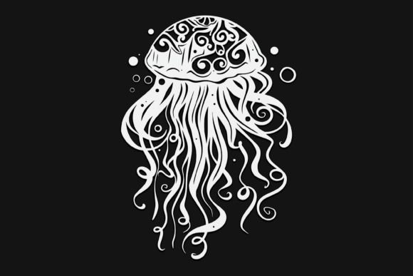 Jellyfish Mandala Drawing 157 Graphics and Laser Engraving