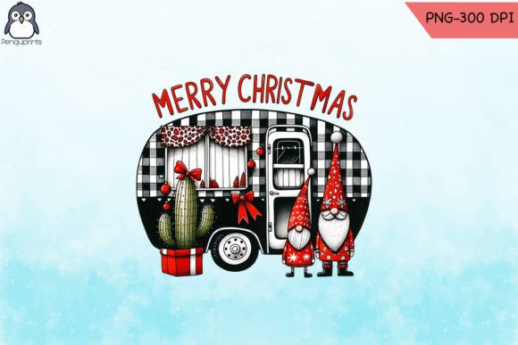 Merry Christmas Gnome Caravan Png for Crafts and Graphics