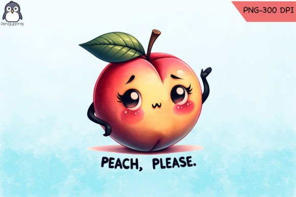 Peach Please Food Pun PNG: A Graphic Design Asset for Crafts