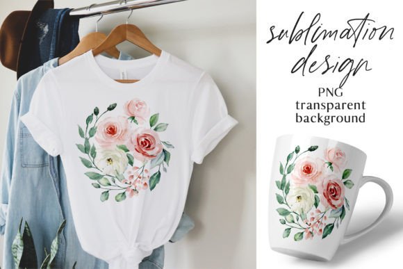 Peach Roses Graphics for Crafts and Branding