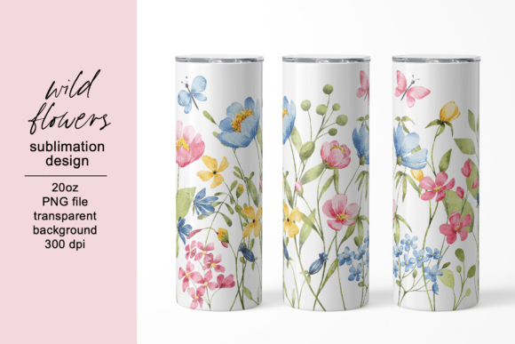 Review: Tumbler Sublimation Design, Flowers.