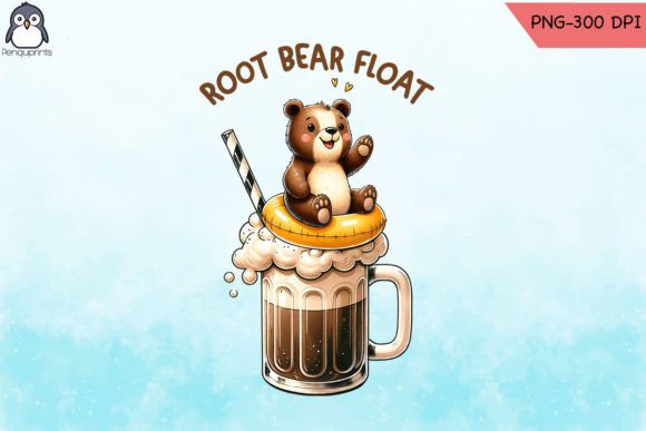 Root Bear Float Animal Pun PNG Review