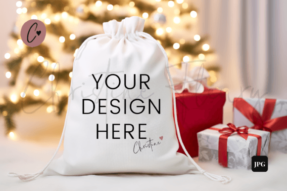 Santa Sack Mockup Christmas Lights: Graphics for Christmas Amp