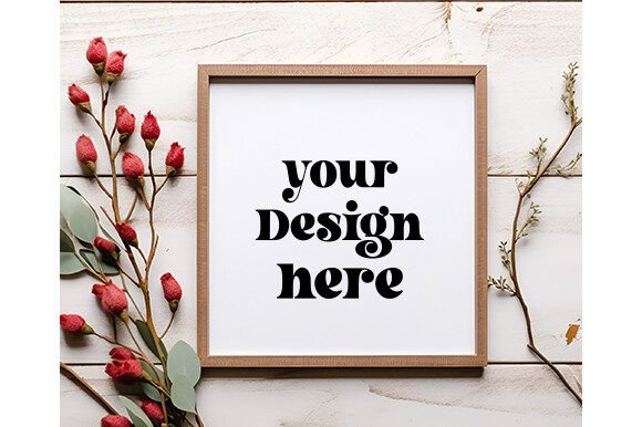 Valentines Day Frame Mock-up for Graphics and Frames Amp